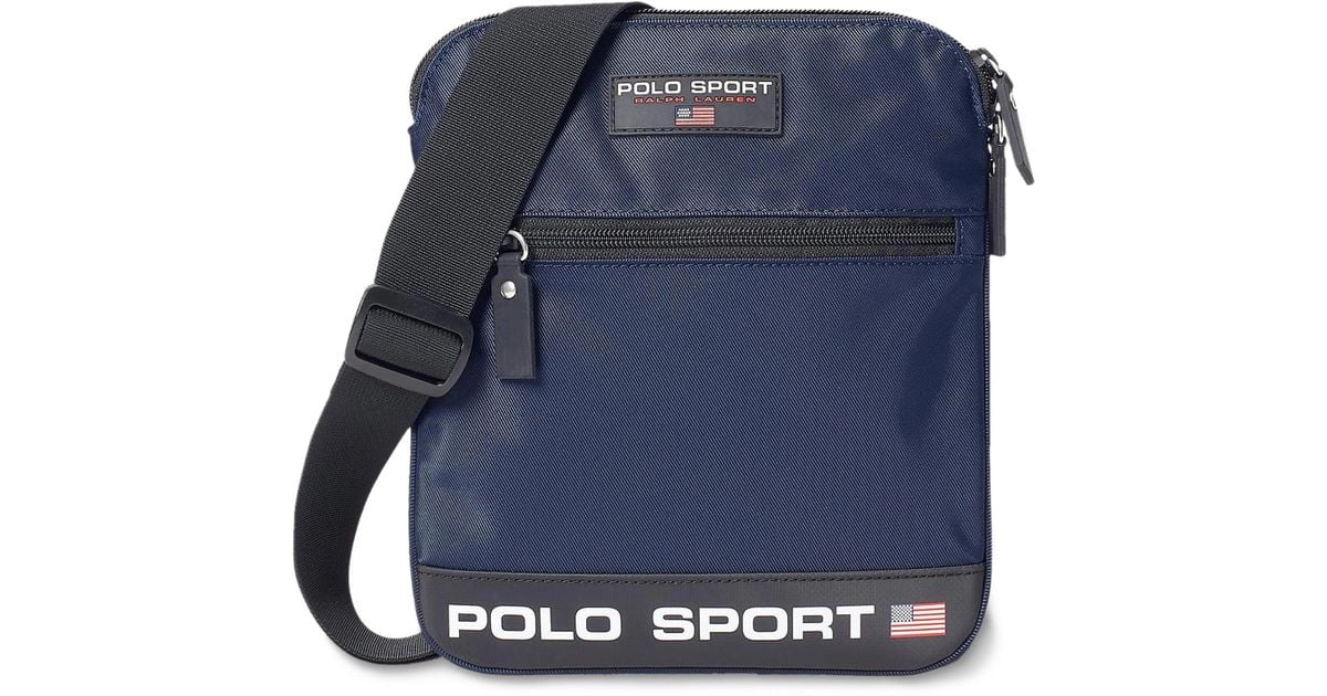 Polo Ralph Lauren Sport Flat Crossbody Bag Blue for Men | Lyst