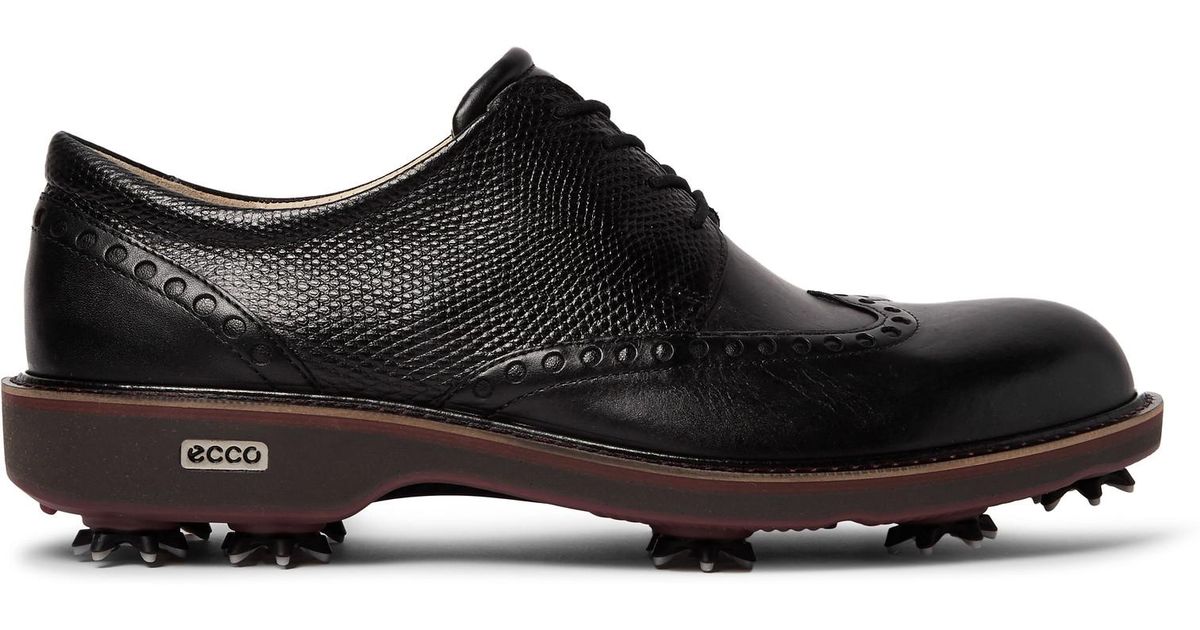Ecco Ecco Classic Lux Panelled Leather Golf Shoes in Black for Men |