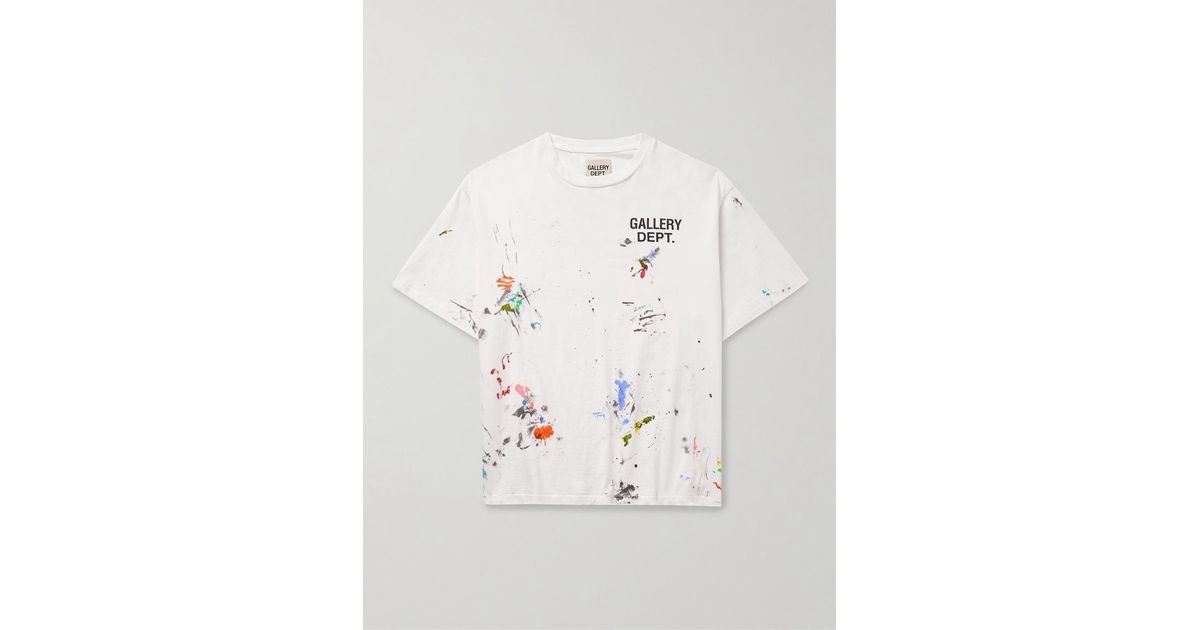 GALLERY DEPT. Paint-Splattered Logo-Print Cotton-Jersey T-Shirt in