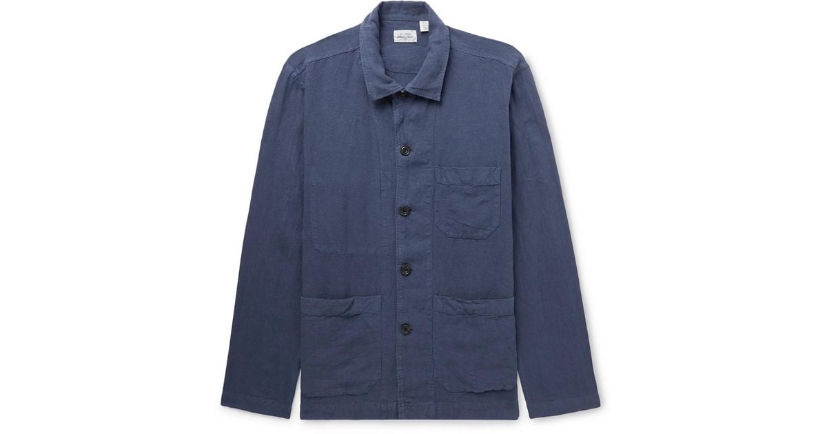 Hartford Perry Pat Linen Overshirt in Blue for Men | Lyst