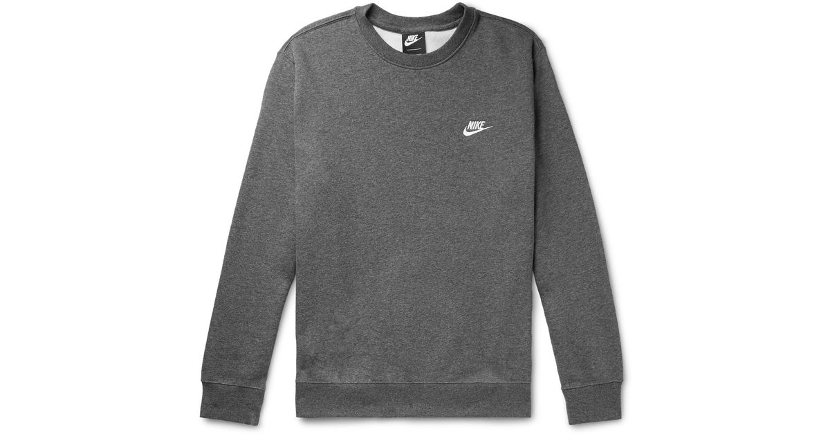 Nike Sportswear Logo-embroidered Mélange Fleece-back Cotton-blend