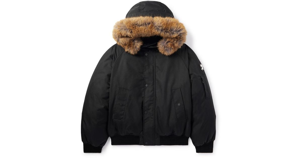Faux Fur Black Down Bomber Jacket $499 NWT Men's Polo Ralph Lauren