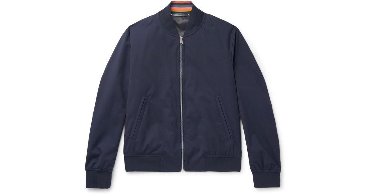 Paul Smith Storm System Wool Bomber Jacket in Navy (Blue) for Men - Lyst