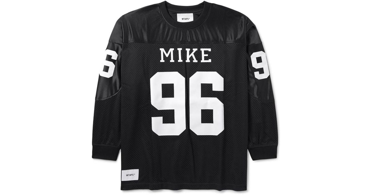 WTAPS Netminder Printed Tech-jersey And Mesh Shirt in Black for