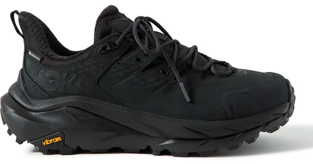 Hoka One One Kaha 2 Low Gtx Gore-tex® And Canvas-trimmed Nubuck Hiking ...