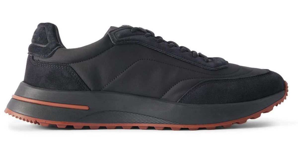 Weekend Walk Loro Piana Weekend Walk Evo Suede-trimmed Shell Sneakers in Blue for ...