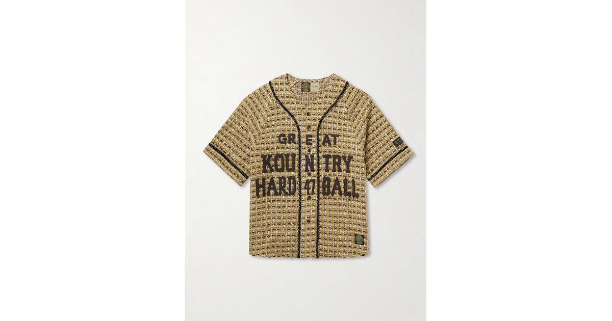 Kapital Great Kountry Appliquéd Tweed Shirt in Metallic for Men