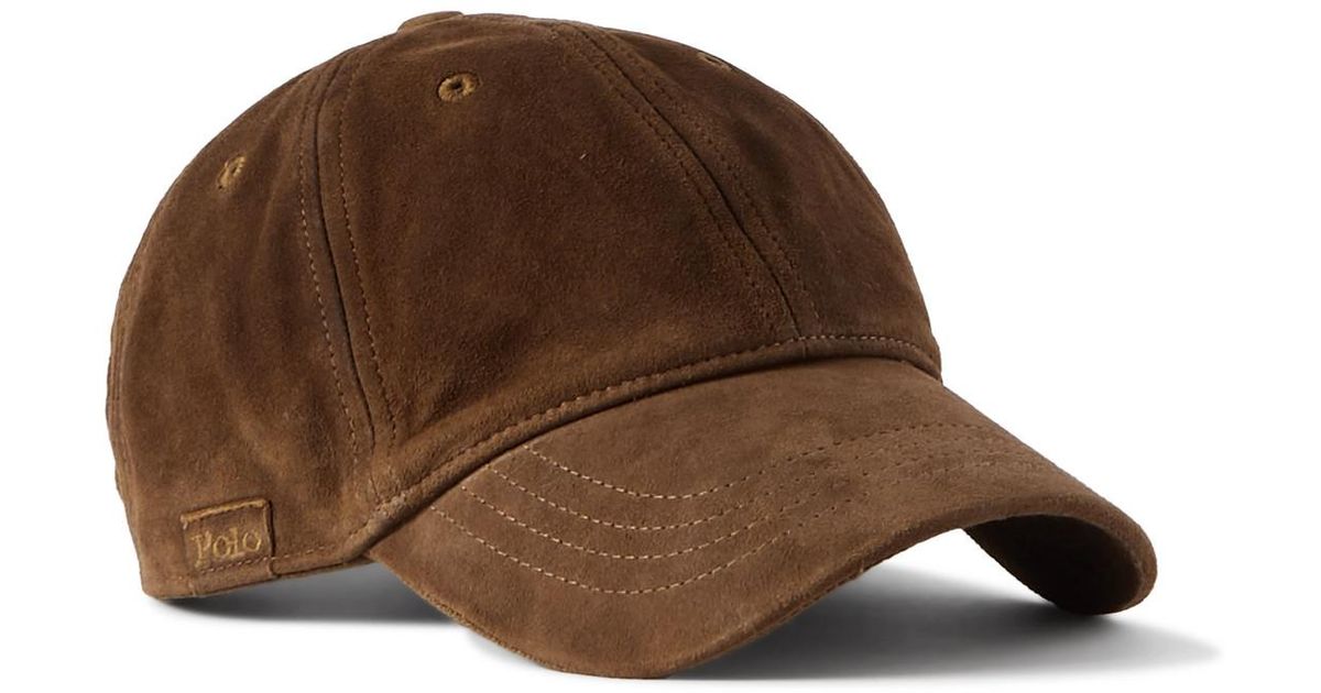 Polo Ralph Lauren Logo-Embroidered Washed-Suede Baseball Cap in