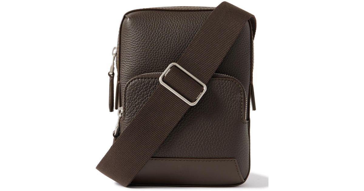 Dunhill Lugrain calf leather Harness North South Tote Bag Brown