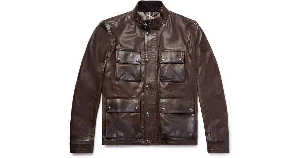 Belstaff Brad 2.0 Waxed-leather Jacket in Brown for Men | Lyst