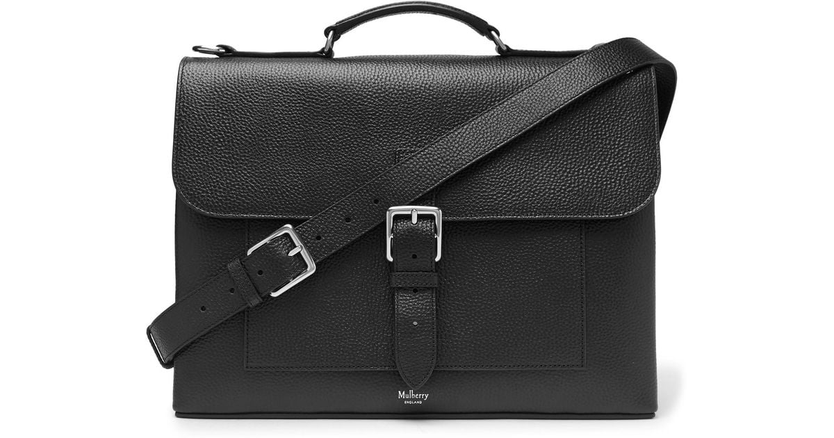 Mulberry Chiltern Pebblegrain Leather Briefcase in Black for Men Lyst