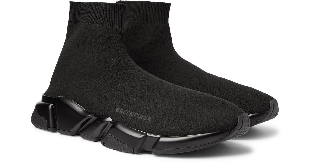 black slip on sock trainers