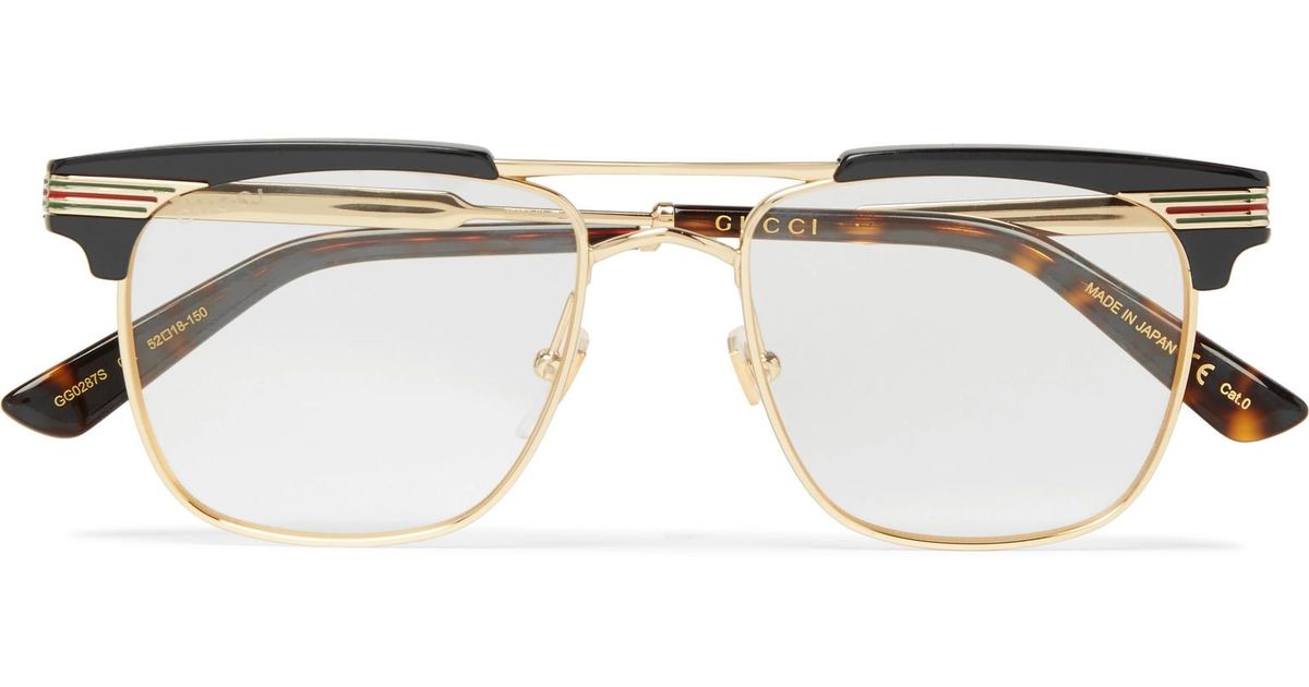 clear and gold gucci glasses