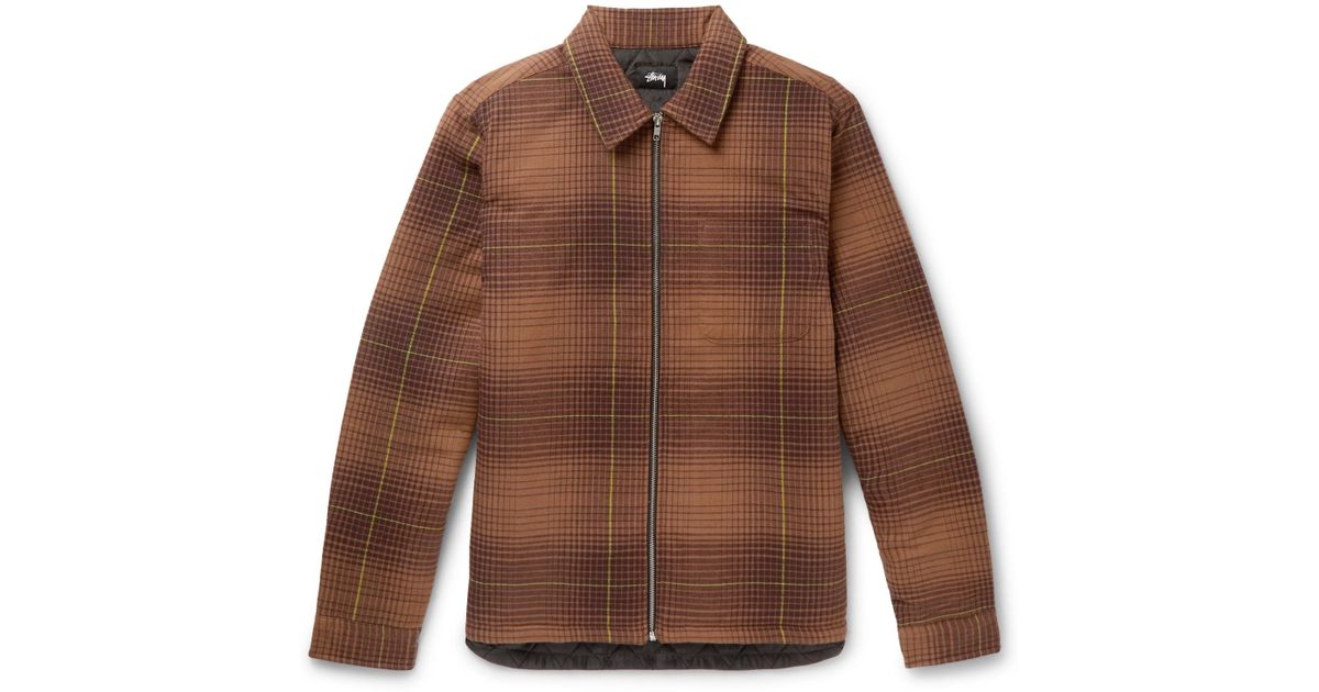 Brown flannel shirt jacket Clearance