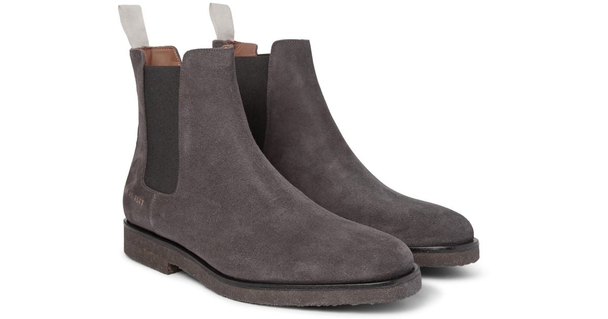 Common Projects Suede Chelsea Boots in Charcoal (Gray) for Men | Lyst