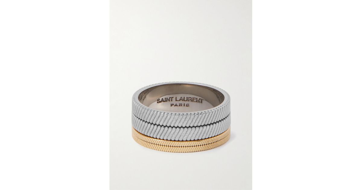 【SAINT LAURENT】 Gold-tone ring リング Scarf gold-tone ring SAINT LAURENT da donna | NET-A-PORTER