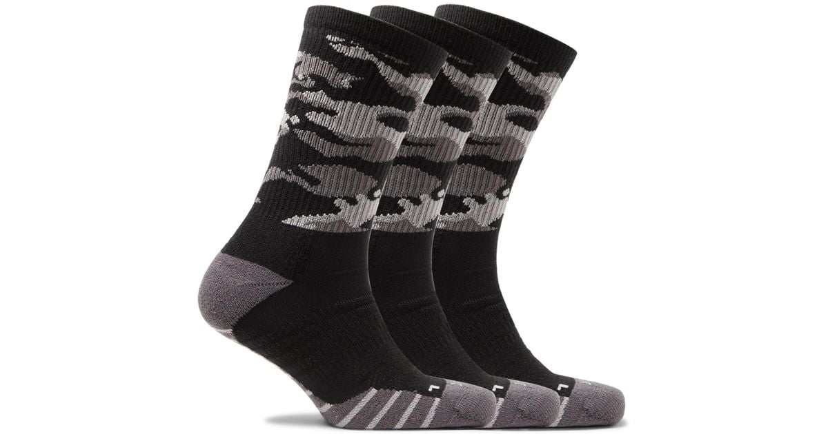 Nike Threepack Everyday Cushioned Camouflage Drifit Socks in Black