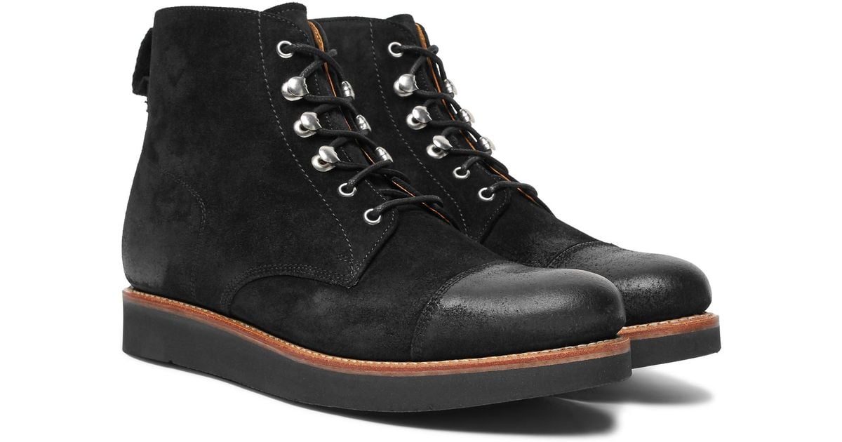 Grenson Suede Newton Lace Up Boots in 