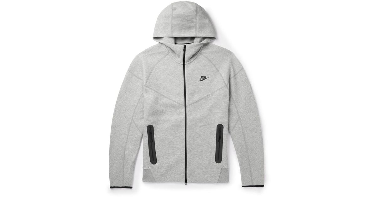 Nike Logo-Embroidered Cotton-Blend Tech Fleece Zip-Up Hoodie Nike Logo-Embroidered Cotton-Blend Tech Fleece Zip-Up Hoodie