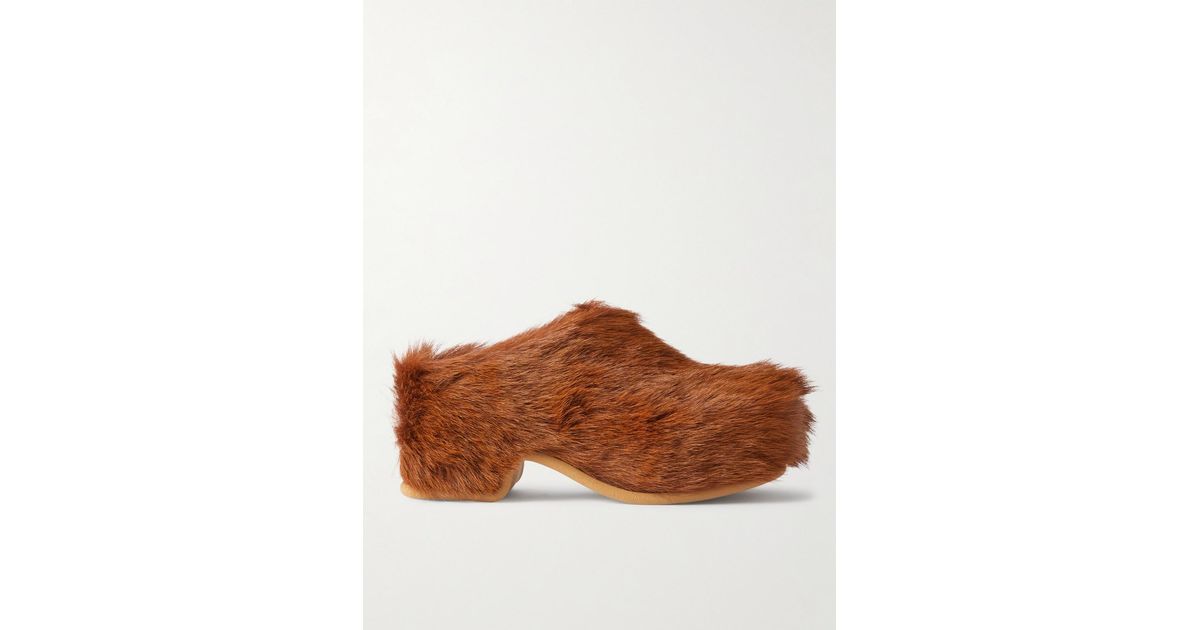 Dries Van Noten Men’s Calf-hair Platform Sandals Dries Van Noten Calf hair slippers Dries Van Noten main image 2