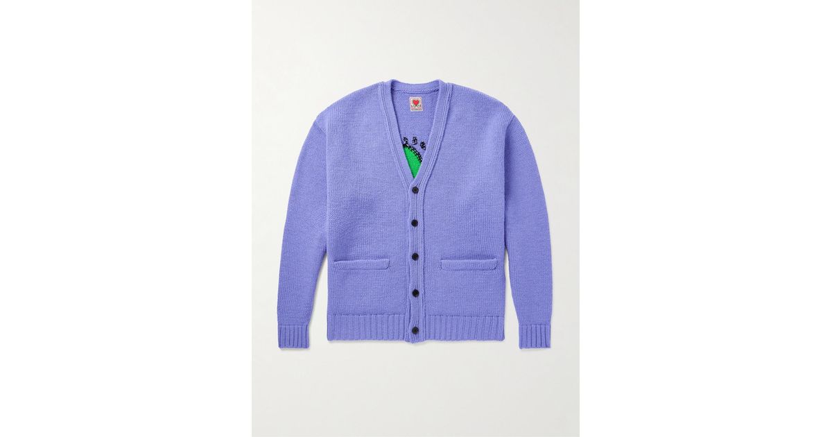 Keith Haring Cardigan da Uomo di Wacko Maria in Blu | Lyst