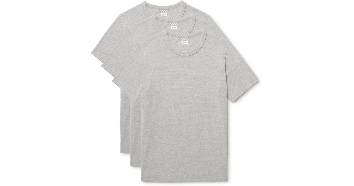 Visvim Sublig Three-pack Cotton-jersey T-shirts in Gray for Men | Lyst