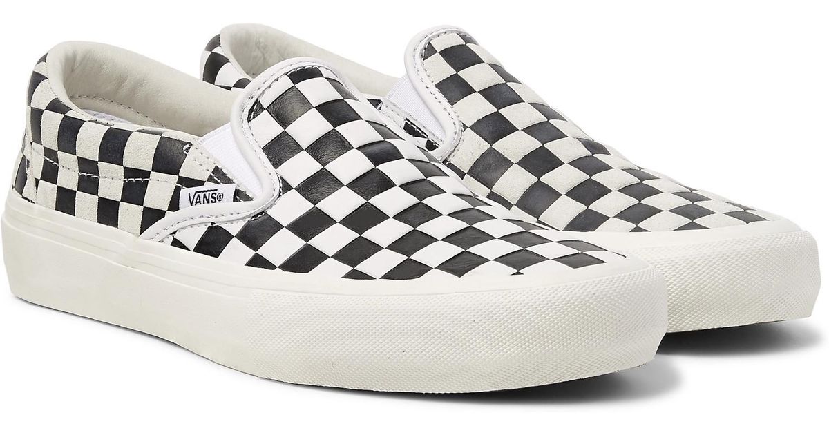 Vans + Engineered Garments Og Classic Lx Checkerboard Leather And Suede  Slip-on Sneakers in White for Men - Lyst