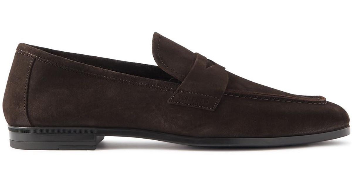 Tom Ford Suede Loafers in Brown for Men | Lyst