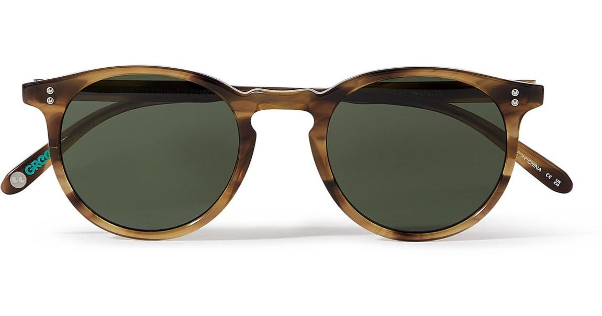 Garrett Leight Carlton Roundframe Tortoiseshell Acetate Sunglasses in