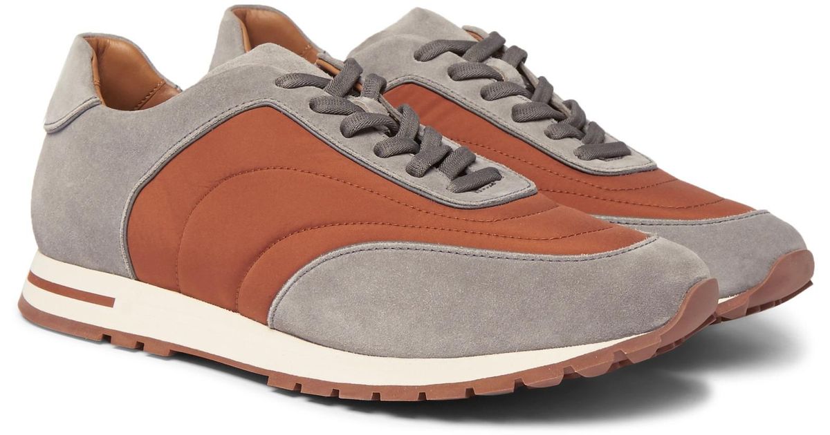 Loro Piana Weekend Walk Suede And Wind Storm System Shell Sneakers in Gray  for Men - Lyst