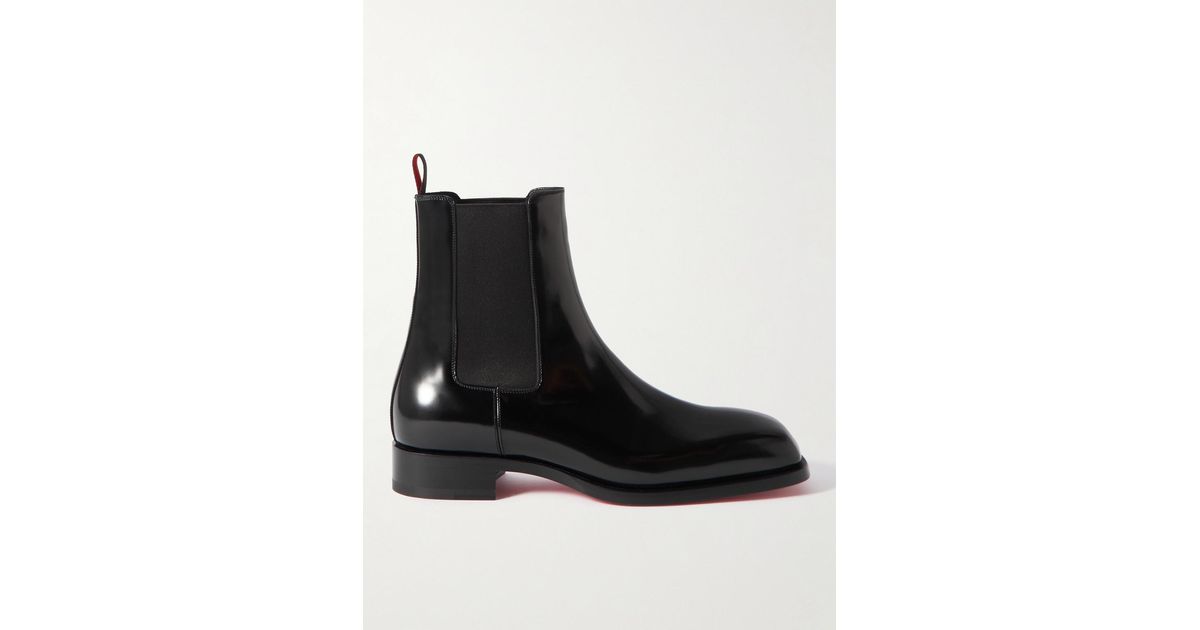Christian Louboutin Amiralo Leather Chelsea Boots in Black for Men | Lyst