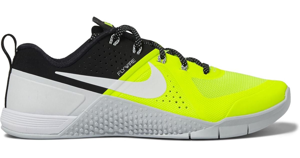 Nike Metcon 1 Neon Mesh And Rubber Sneakers in Yellow for Men | Lyst
