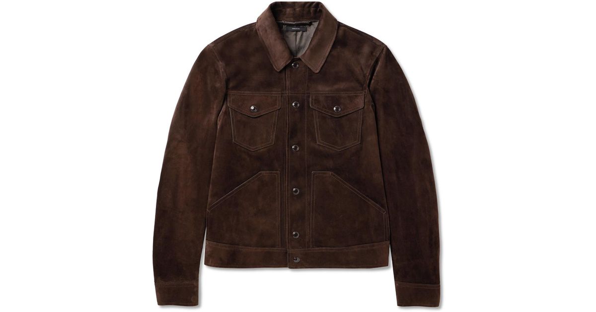Tom Ford Suede Trucker Jacket in Brown for Men Lyst - Main Image