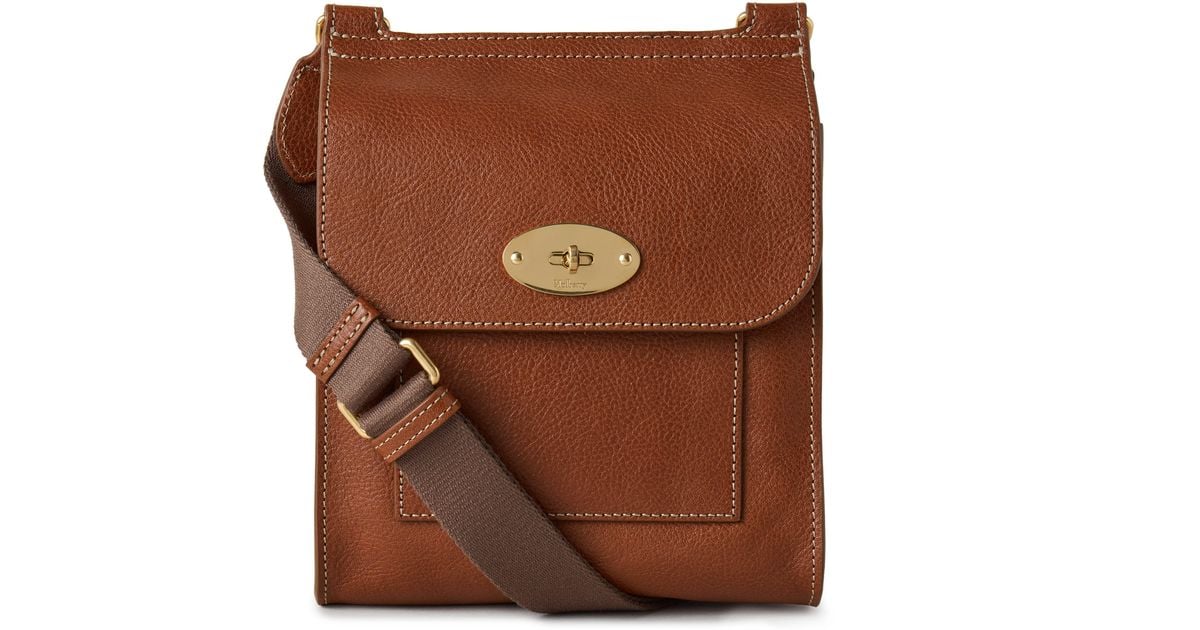 Mulberry Oak Natural Leather Antony Crossbody Bag Mulberry