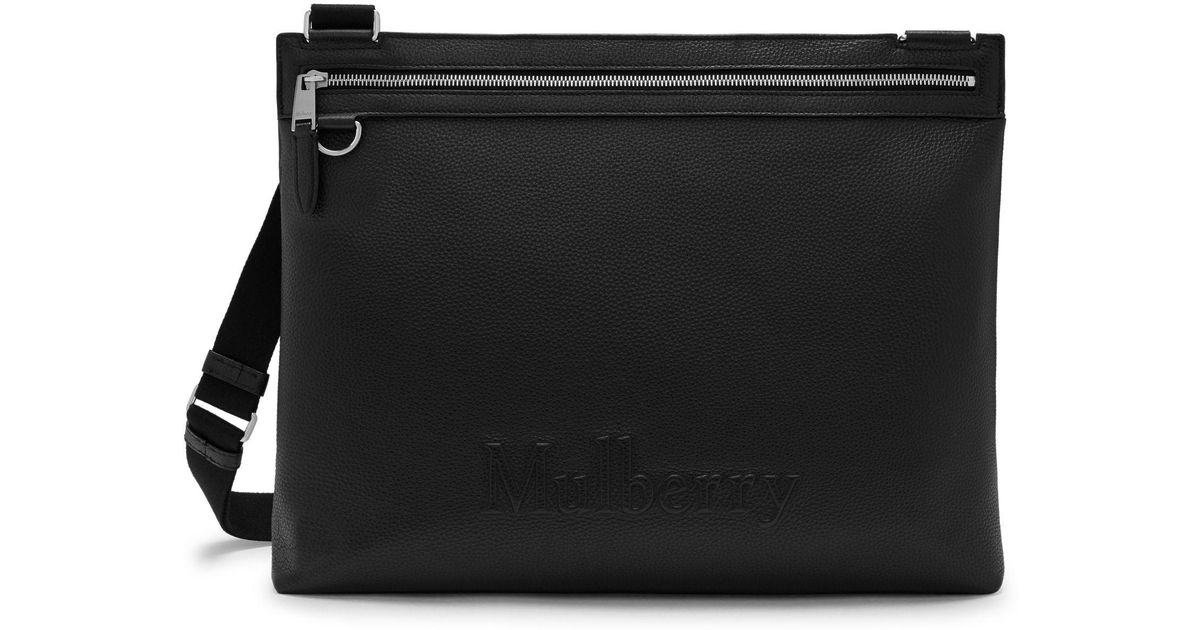 mulberry black messenger bag