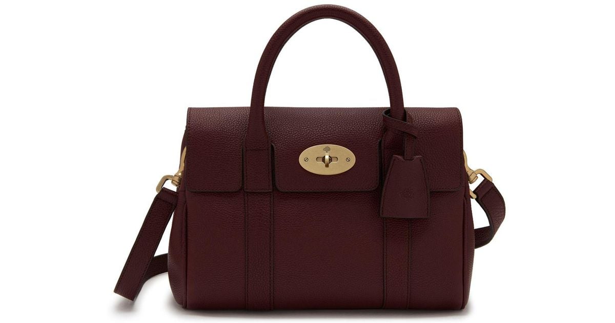 Mulberry Small Bayswater Satchel In Oxblood Classic Grain Lyst UK