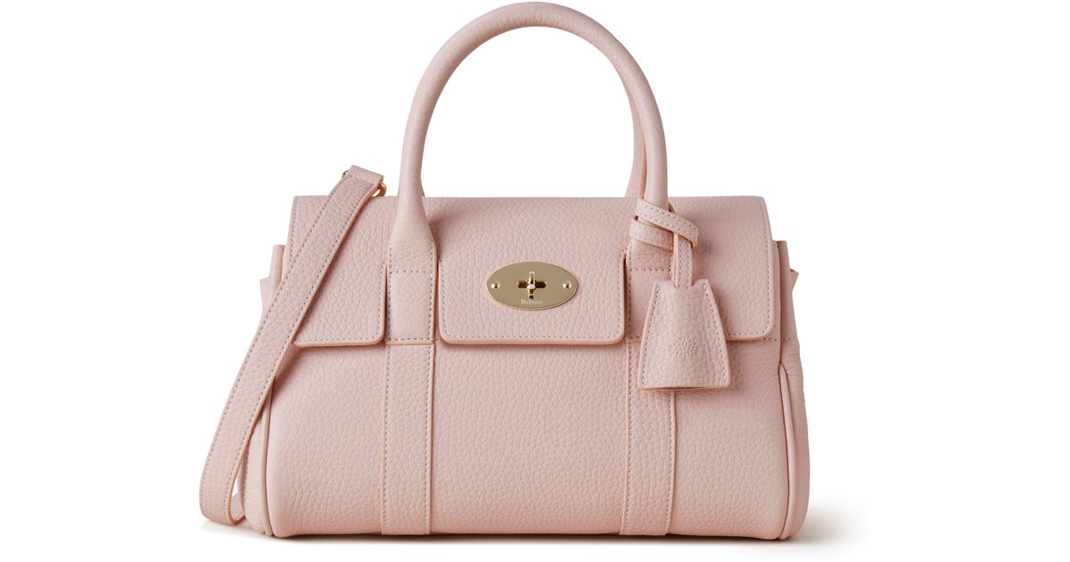 Mulberry Soft Small Bayswater In Icy Pink Heavy Grain
