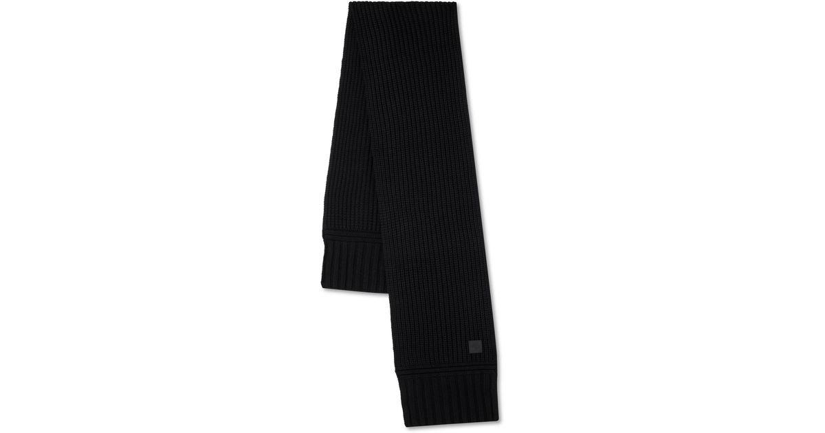 Mulberry Chunky Ribbed Scarf in Black | Lyst