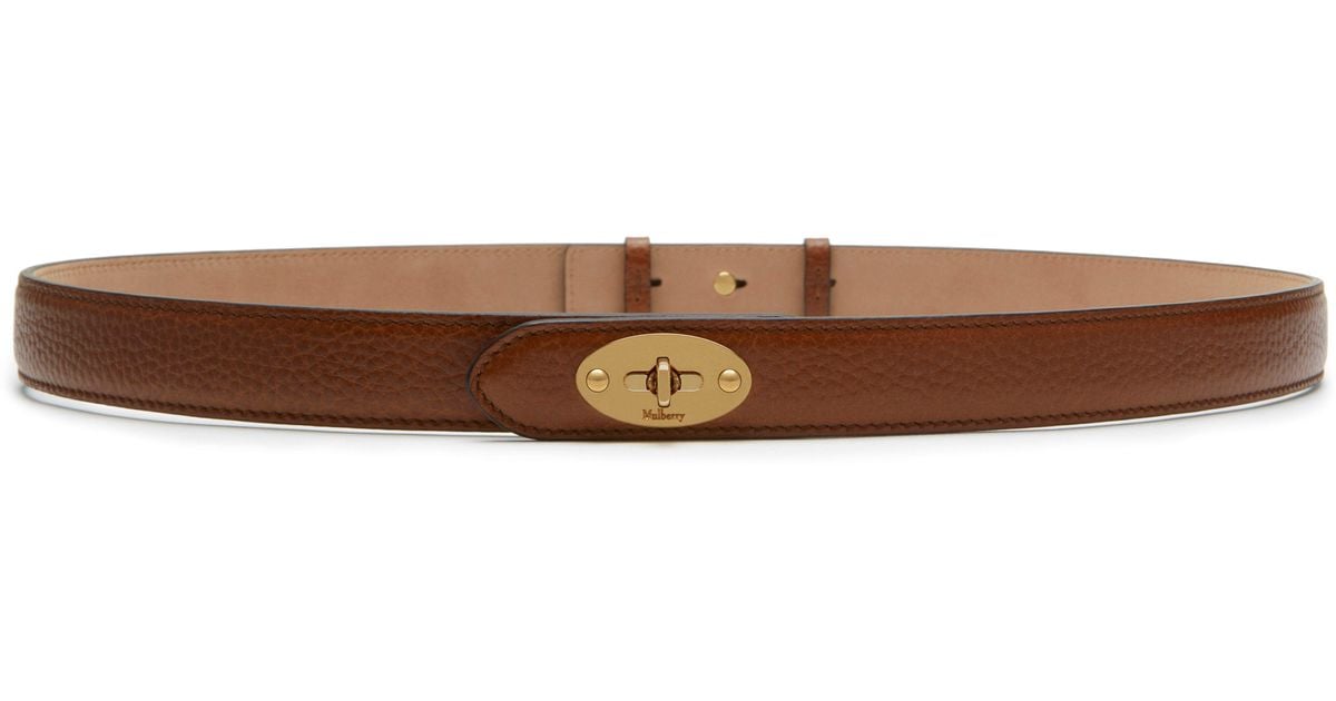 Mulberry Darley Belt In Oxblood Natural Grain Leather in Brown | Lyst