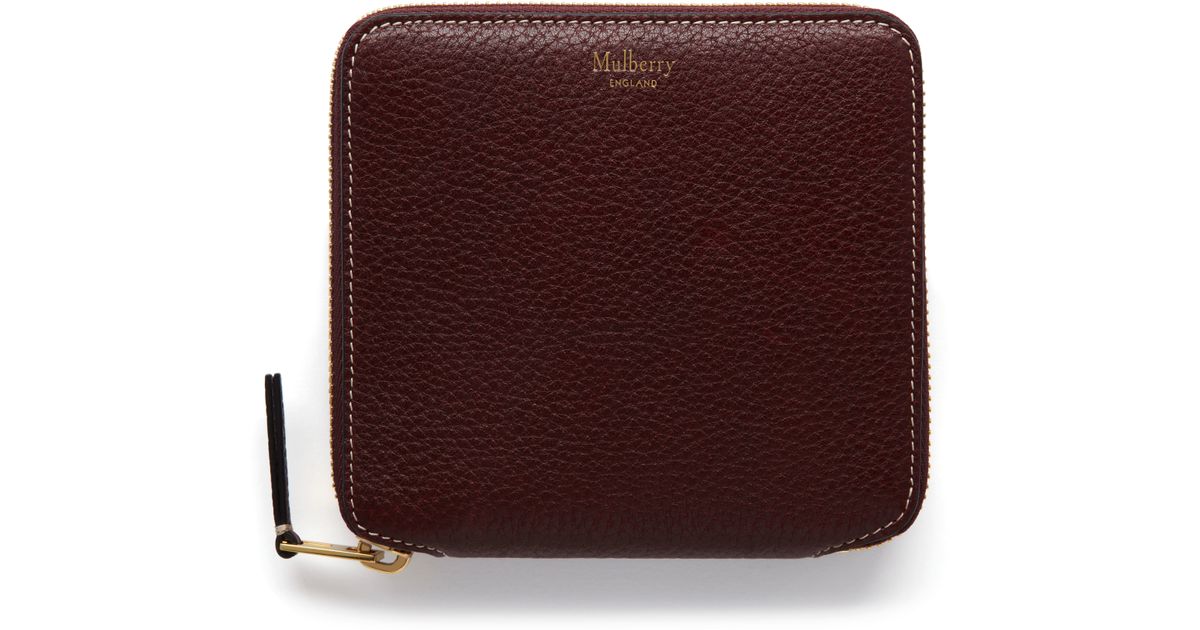 Mulberry Leather Compact Zip Around Wallet - Lyst