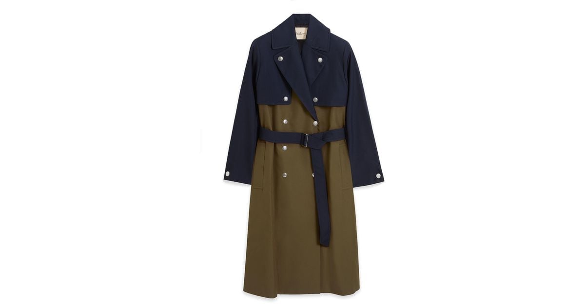 Mulberry Mae Trench Coat In Khaki, Mulberry Trench Coat