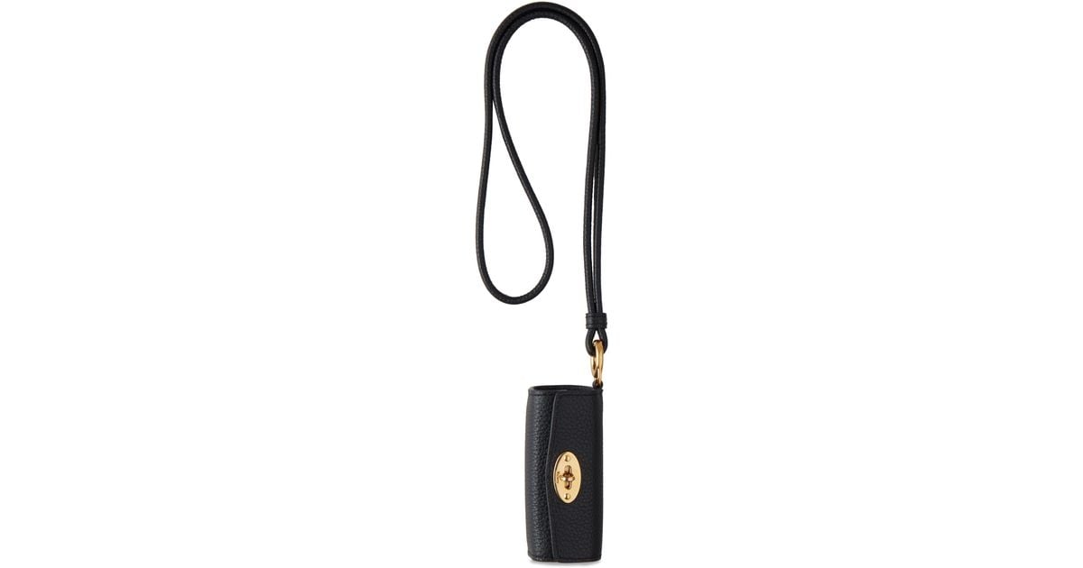 Mulberry Leather Lipstick Case In Black Small Classic Grain | Lyst UK