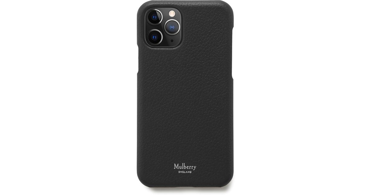 Mulberry Leather Iphone 11 Pro Cover In Black Small Classic Grain - Lyst