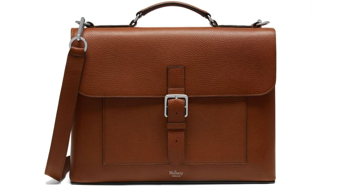 Mulberry Chiltern Small Briefcase In Oak Natural Grain Leather for Men ...