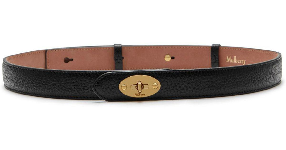Mulberry Darley Belt In Black Natural Grain Leather - Lyst