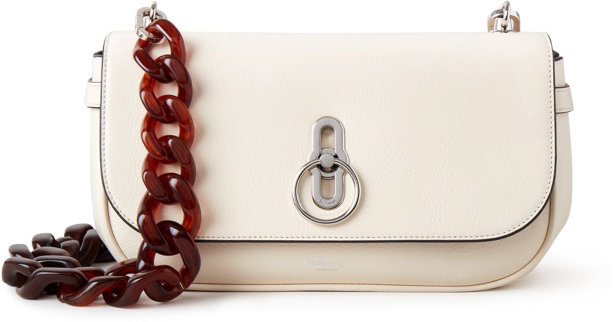 Mulberry East West Amberley In Eggshell High Shine Leather Lyst Canada