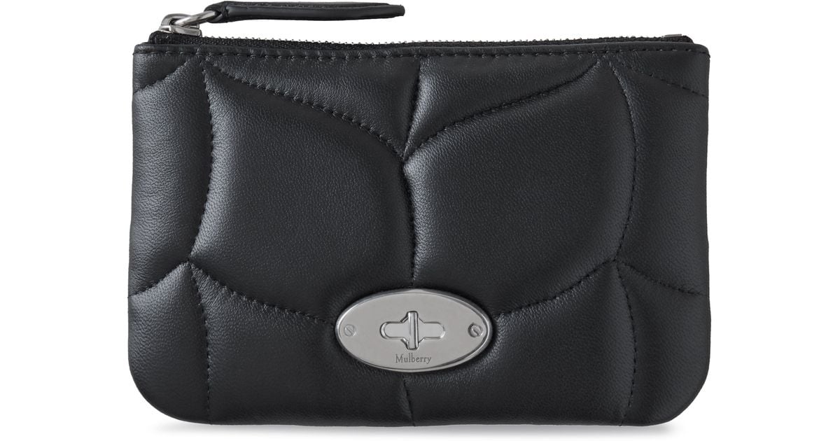 Mulberry Softie Zip Coin Pouch in Black Lyst