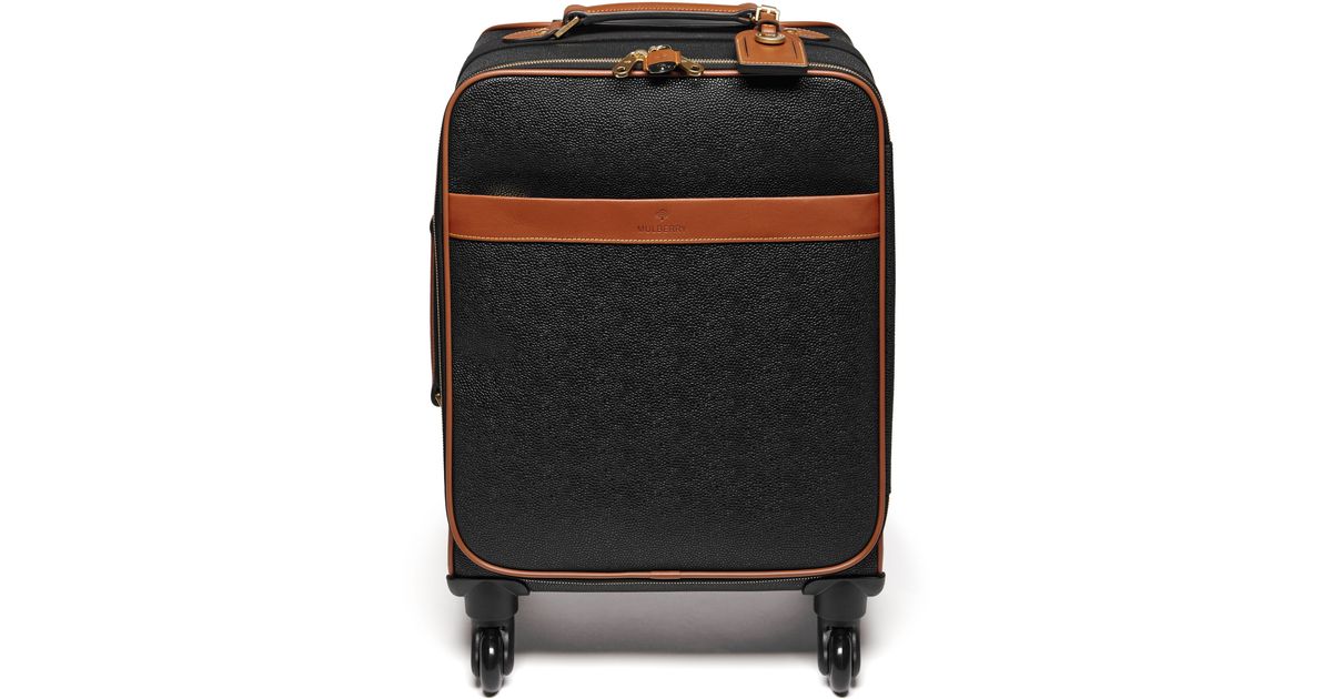Mulberry Scotchgrain Fourwheel Trolley Suitcase 55cm in Black Lyst UK