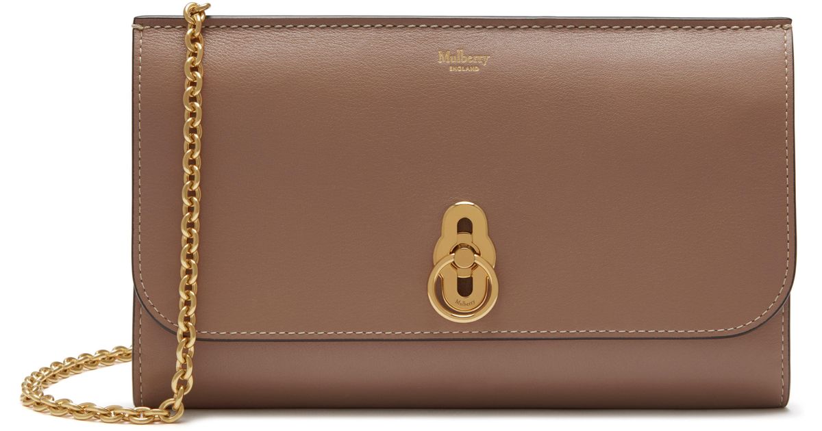 Mulberry Suede Amberley Clutch in Blush (Brown) | Lyst