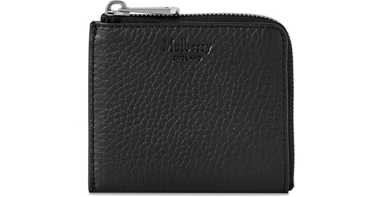 Mulberry Leather Zipped Wallet In Black Heavy Grain for Men Lyst